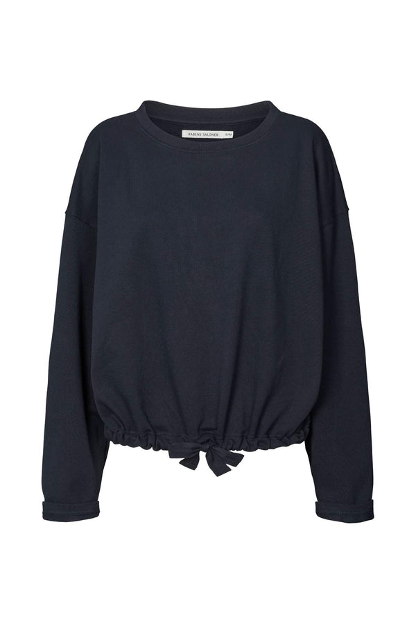 Sheela - Sweat drawstring top I Navy    1 - Rabens Saloner