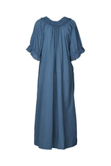 Cotton long angel dress - Dorothea I Dusty indigo 2 - Rabens Saloner
