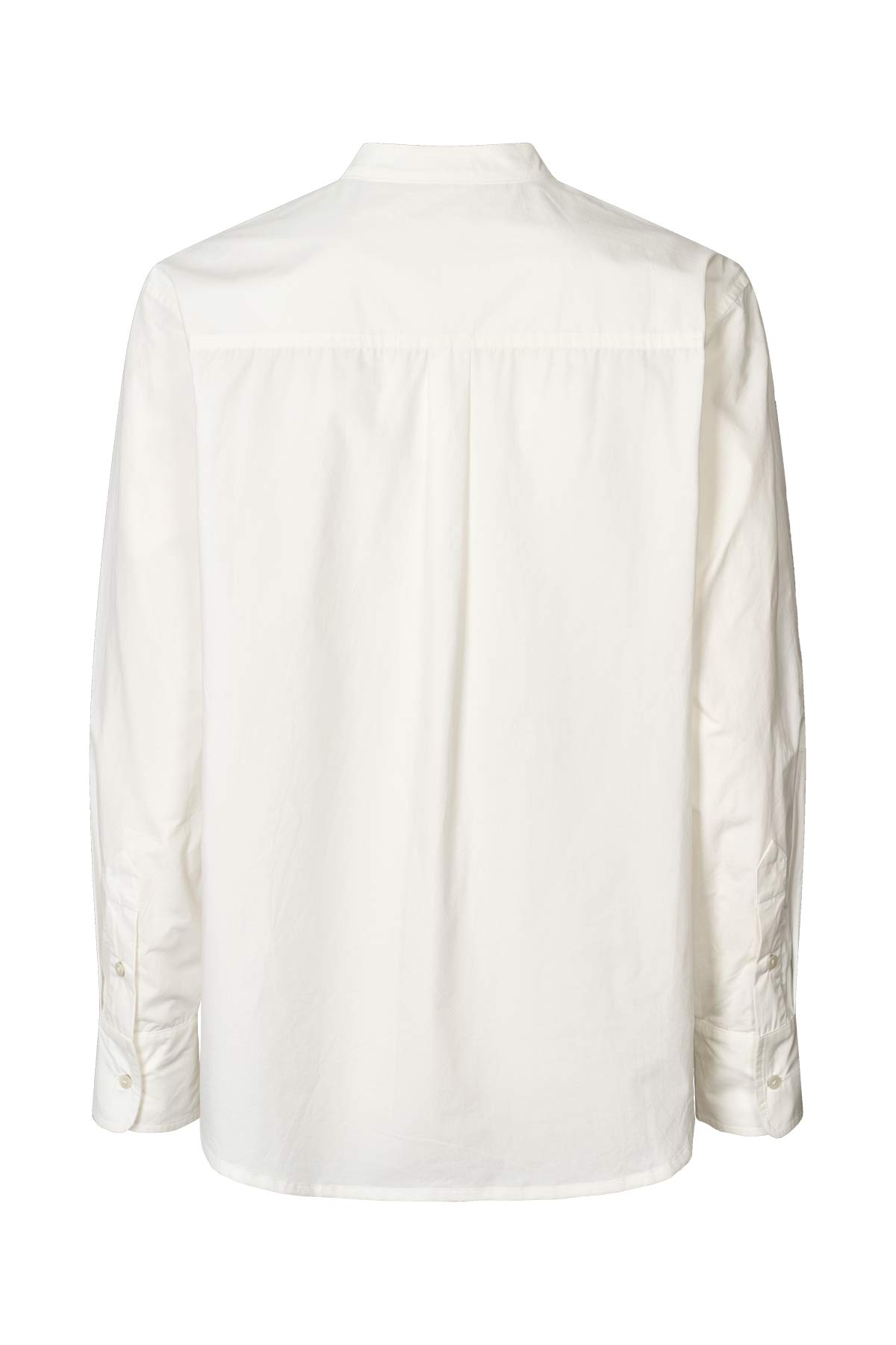 Sunny - Crisp cotton bib front shirt I White