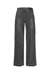 Denim black straight pants - Fellini I Washed black denim 6 - Rabens Saloner