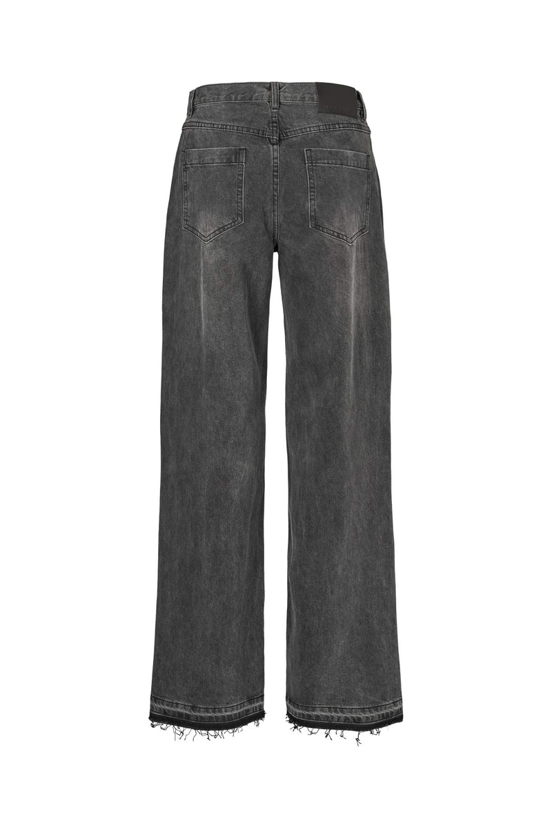 Fellini - Denim black straight pants I Washed black denim 2 - Rabens Saloner