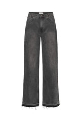 Denim black straight pants - Fellini I Washed black denim 5 - Rabens Saloner