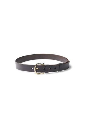 Leather slim belt - Gerly I Dark brown Dark brown 65 1 - Rabens Saloner