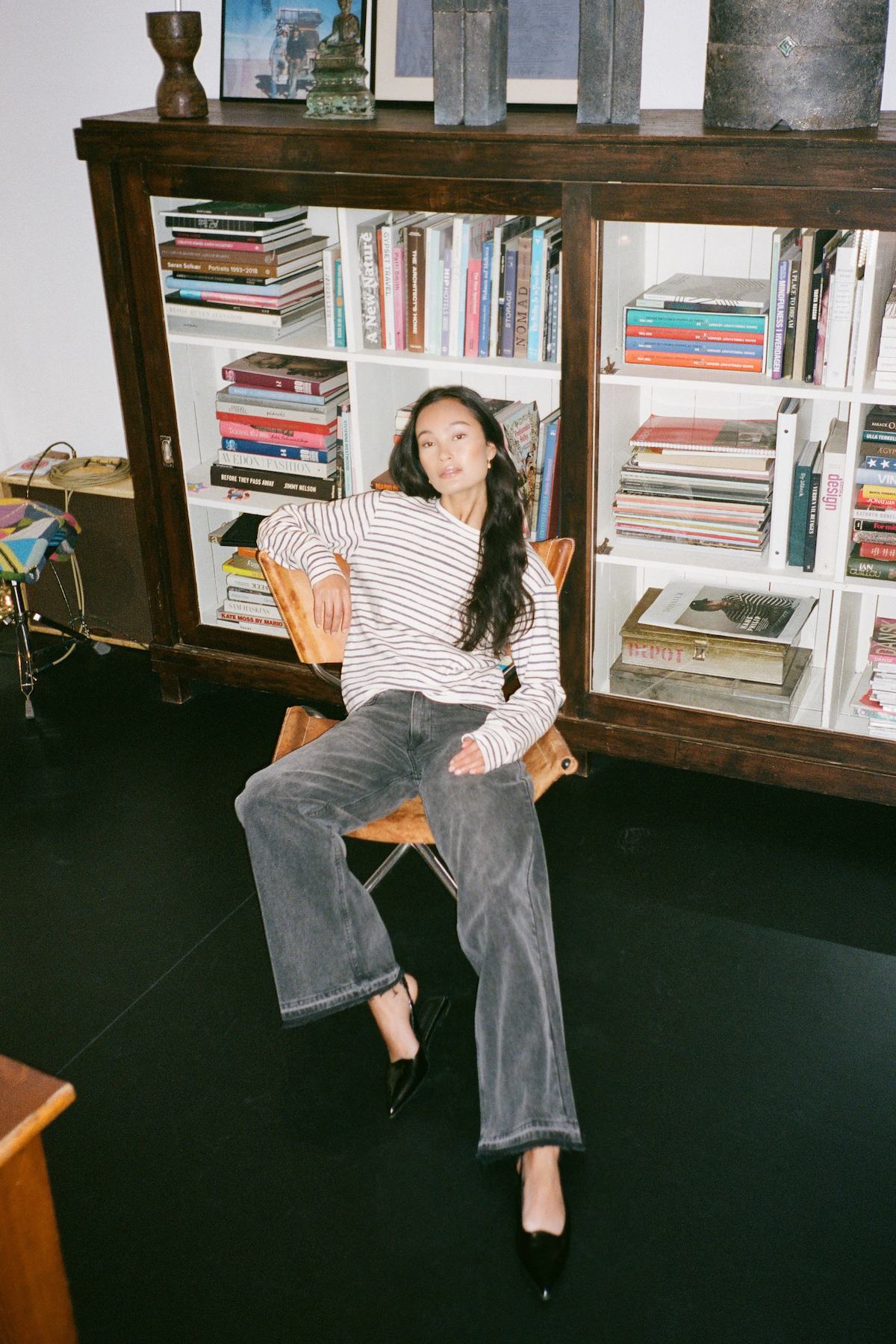 Hila - Light stretch crew neck top I Winter white 3 - Rabens Saloner