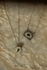 Nafsu - Necklace w/eye and square pendant I Bright combo    5 - Rabens Saloner