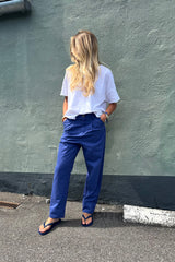 Raina - Canvas light pleat pant I Workwear blue    4 - Rabens Saloner