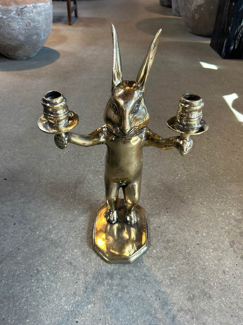 Brass Bunny Candlestick - Rabens Apartment I Brass Brass Height: 45 CM 1 - Rabens Saloner