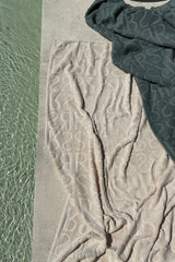 Monogram beach towel - Beach towel 100x180 cm I Ivory    1 - Rabens Saloner