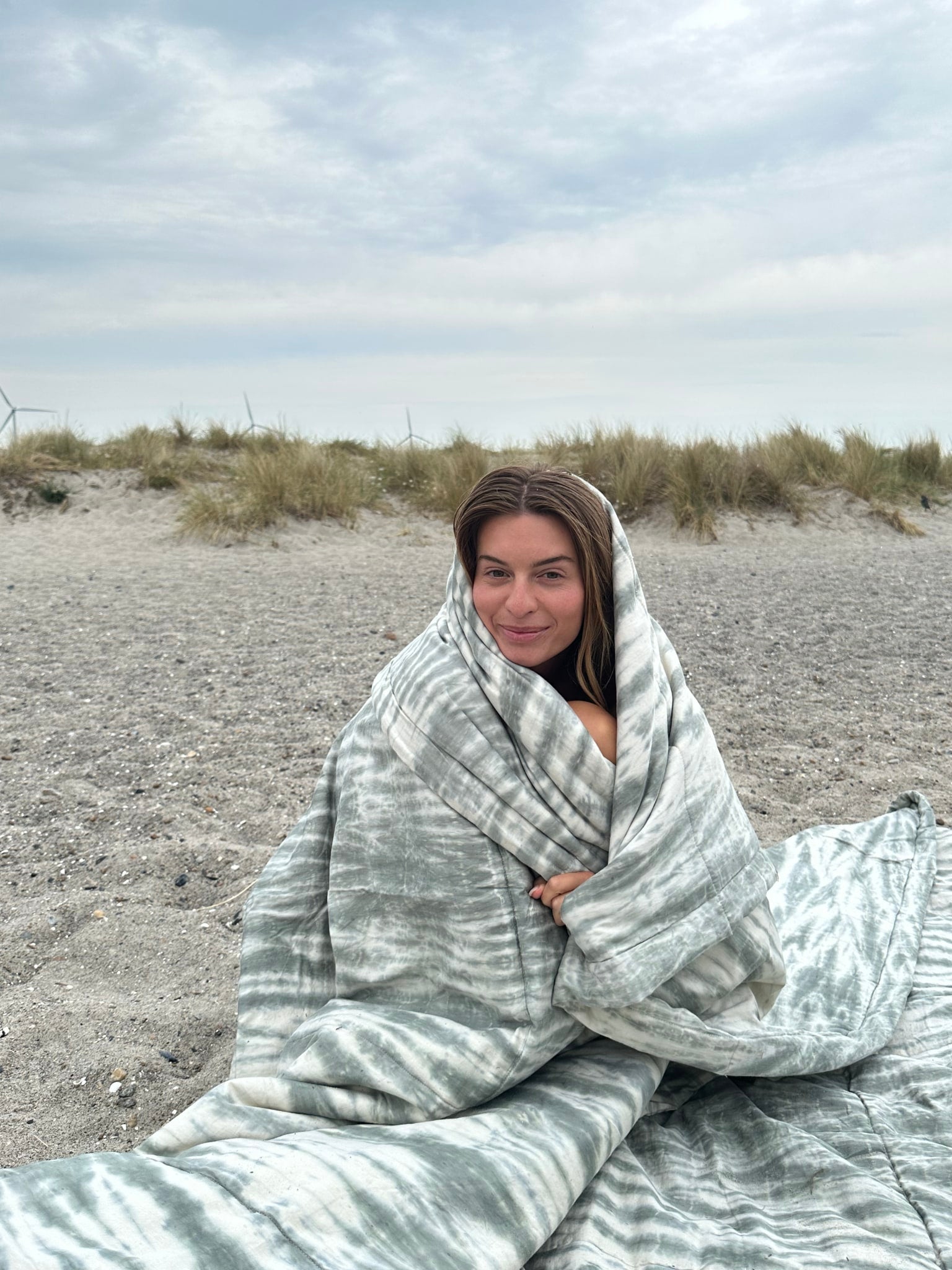 Tie-dye bed cover - Bed cover 270x270 cm I Sage combo 3 - Rabens Saloner