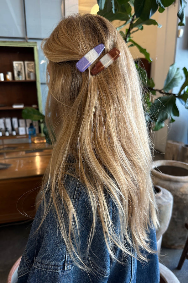 Hair Clip - Zia I Purple Stripe    2 - Rabens Saloner