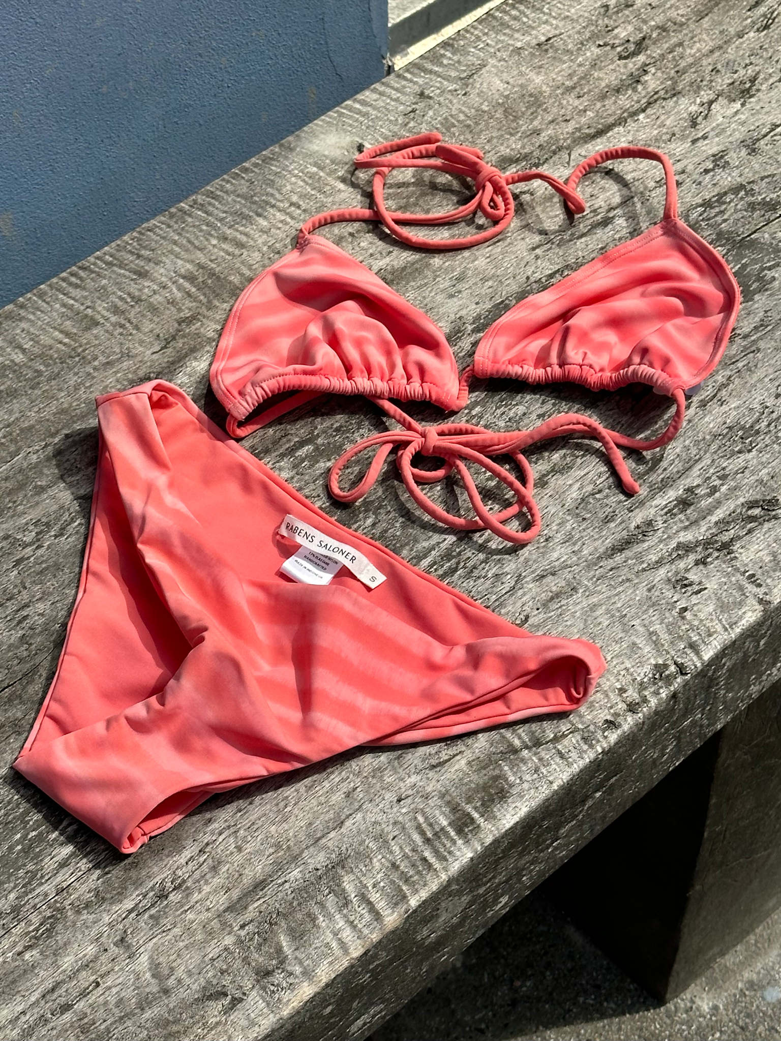 Blurred line triangle top - Merle I Pink combo