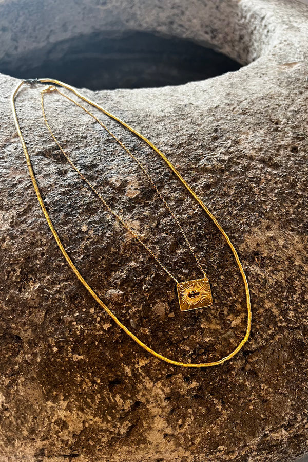 Nafsu - Tube bead golden necklace I 60 cm    2 - Rabens Saloner