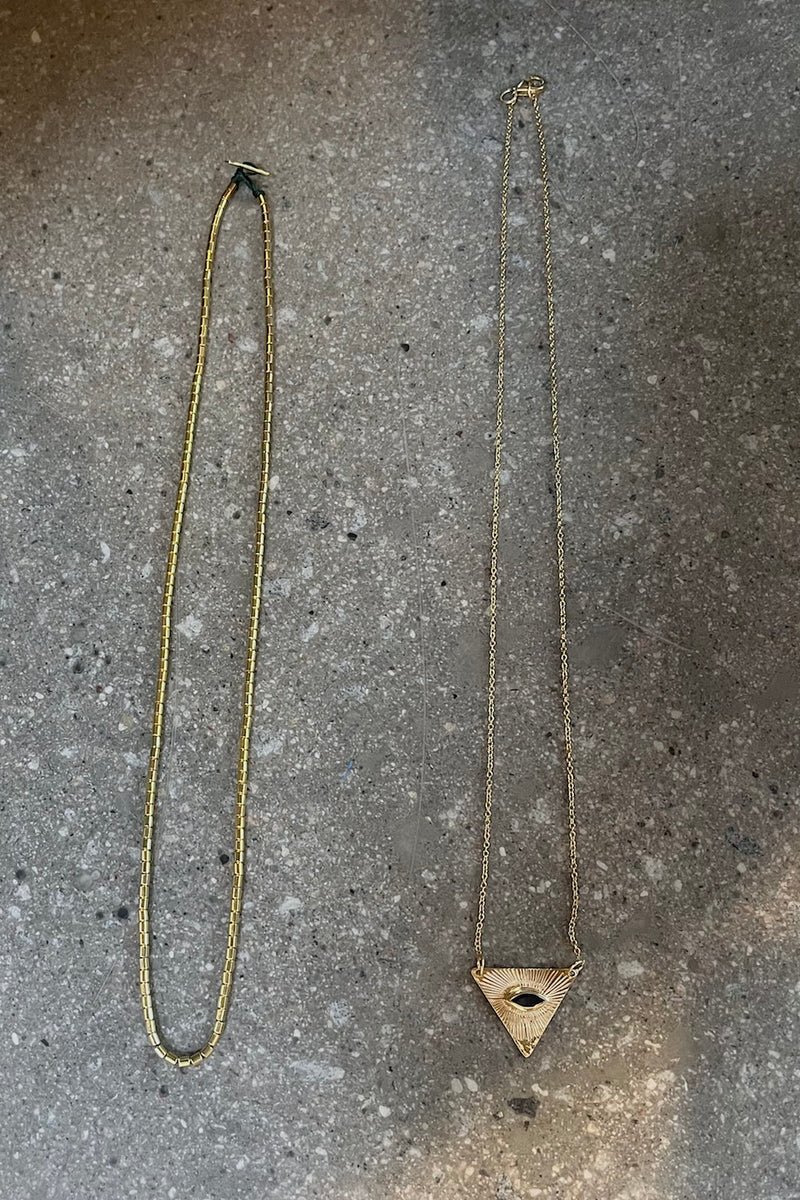 Nafsu - Tube bead golden necklace I 42 cm    2 - Rabens Saloner