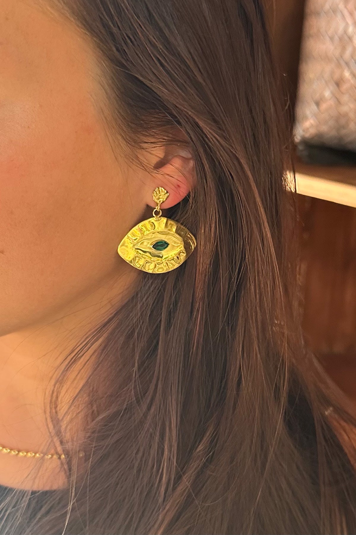 Giant Eye Earring - Nafsu I Gold 1 - Rabens Saloner