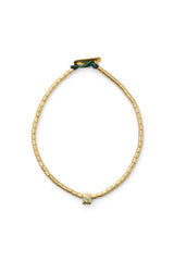 Nafsu - Square beads bracelet GOLD W/ WHITE STONE O/S  1 - Rabens Saloner