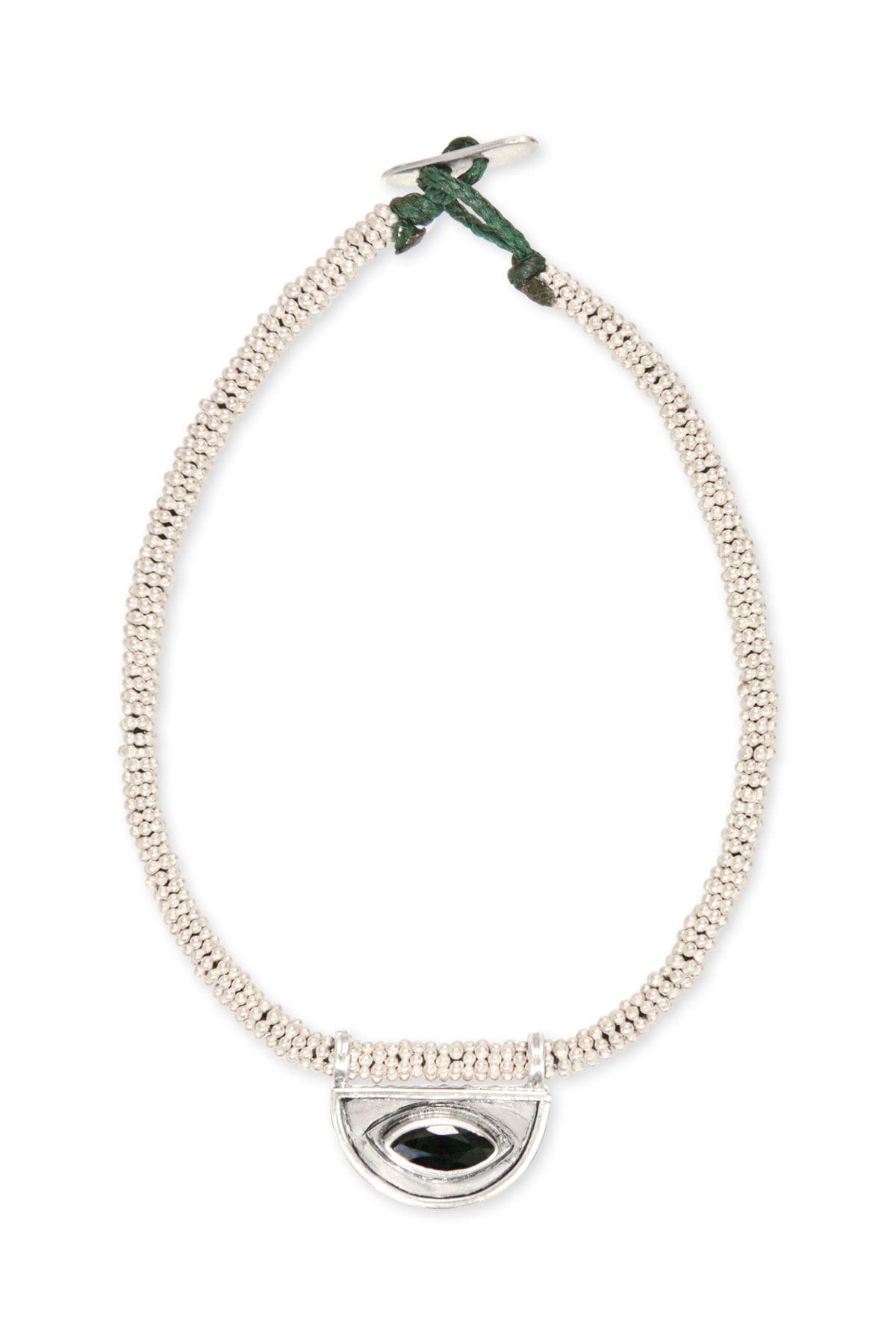 Nafsu - Bead bracelet w/silver fertility pendant I Black Sapphire Black Sapphire 1 - Rabens Saloner