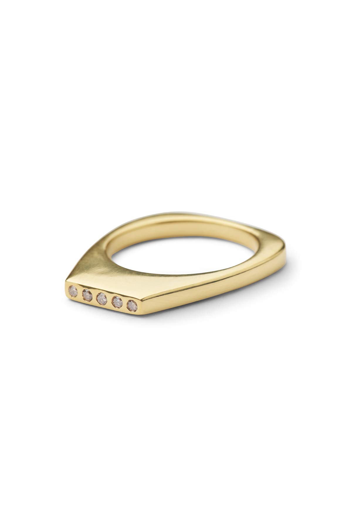 Diamond ring medium - Rabens Momento I Gold w/ Champaign diamond