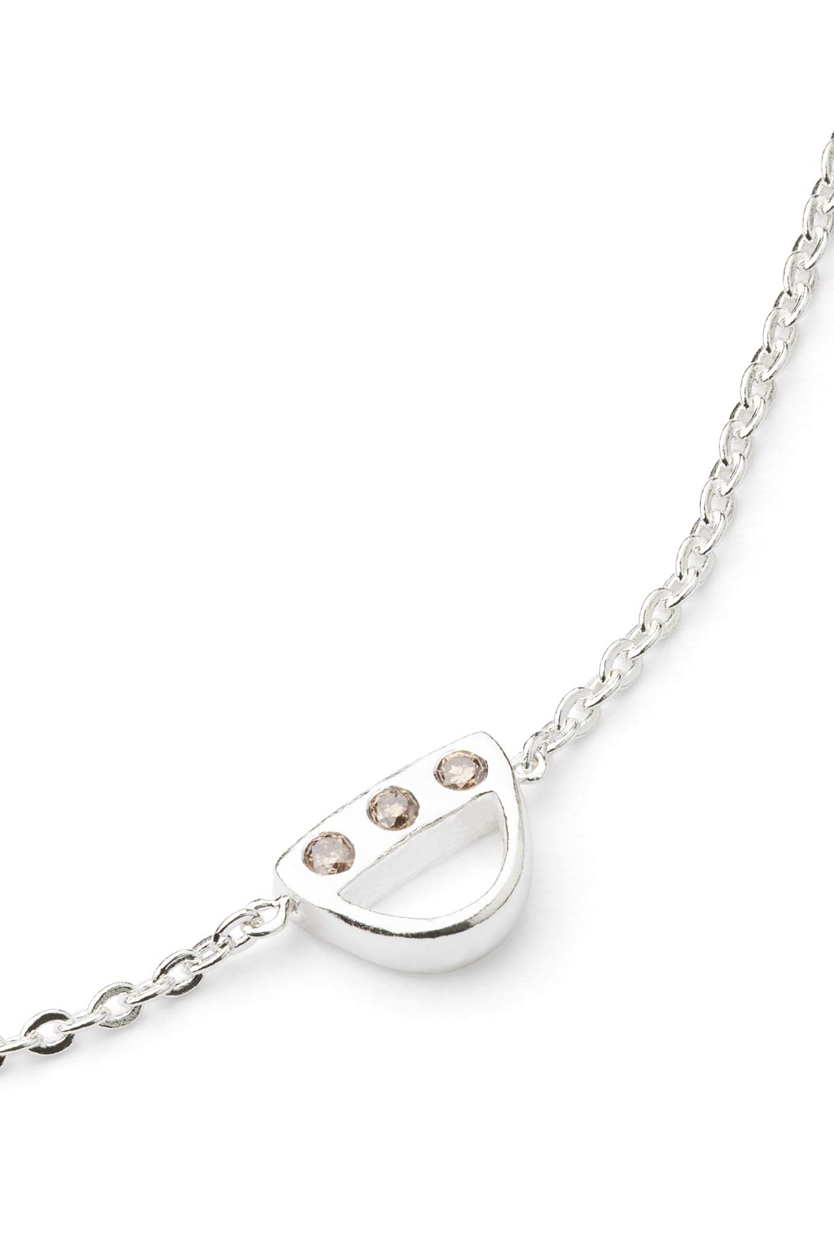 Diamond letter necklace - Rabens Momento I Silver w/ Champaign diamond Silver w/ Champaign diamond D 14 - Rabens Saloner