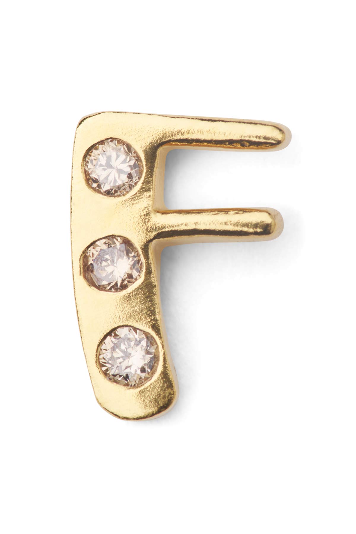 Diamond letter ear stud - Rabens Momento I Gold w/ Champaign diamond