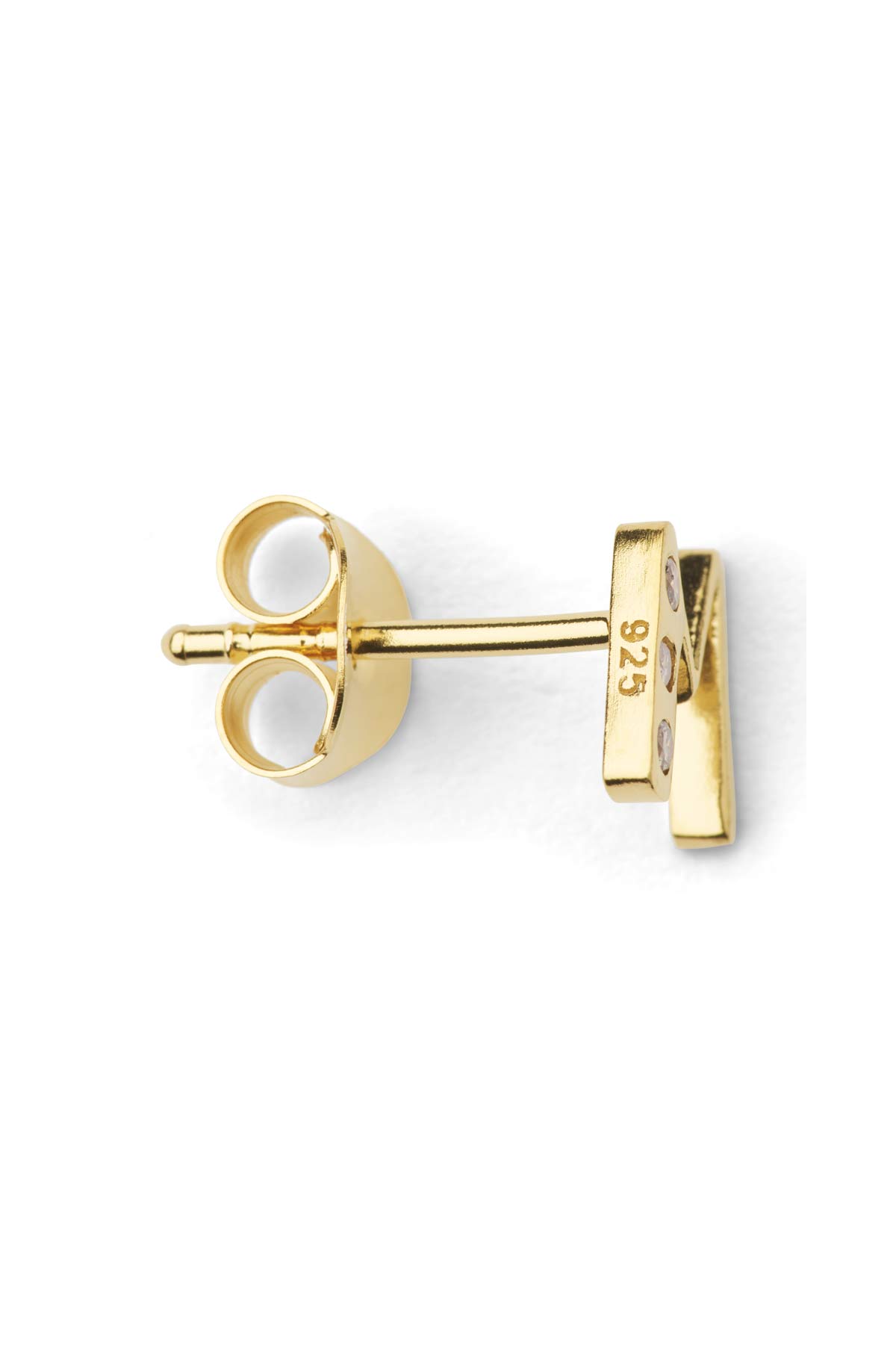 Diamond letter ear stud - Rabens Momento I Gold w/ Champaign diamond