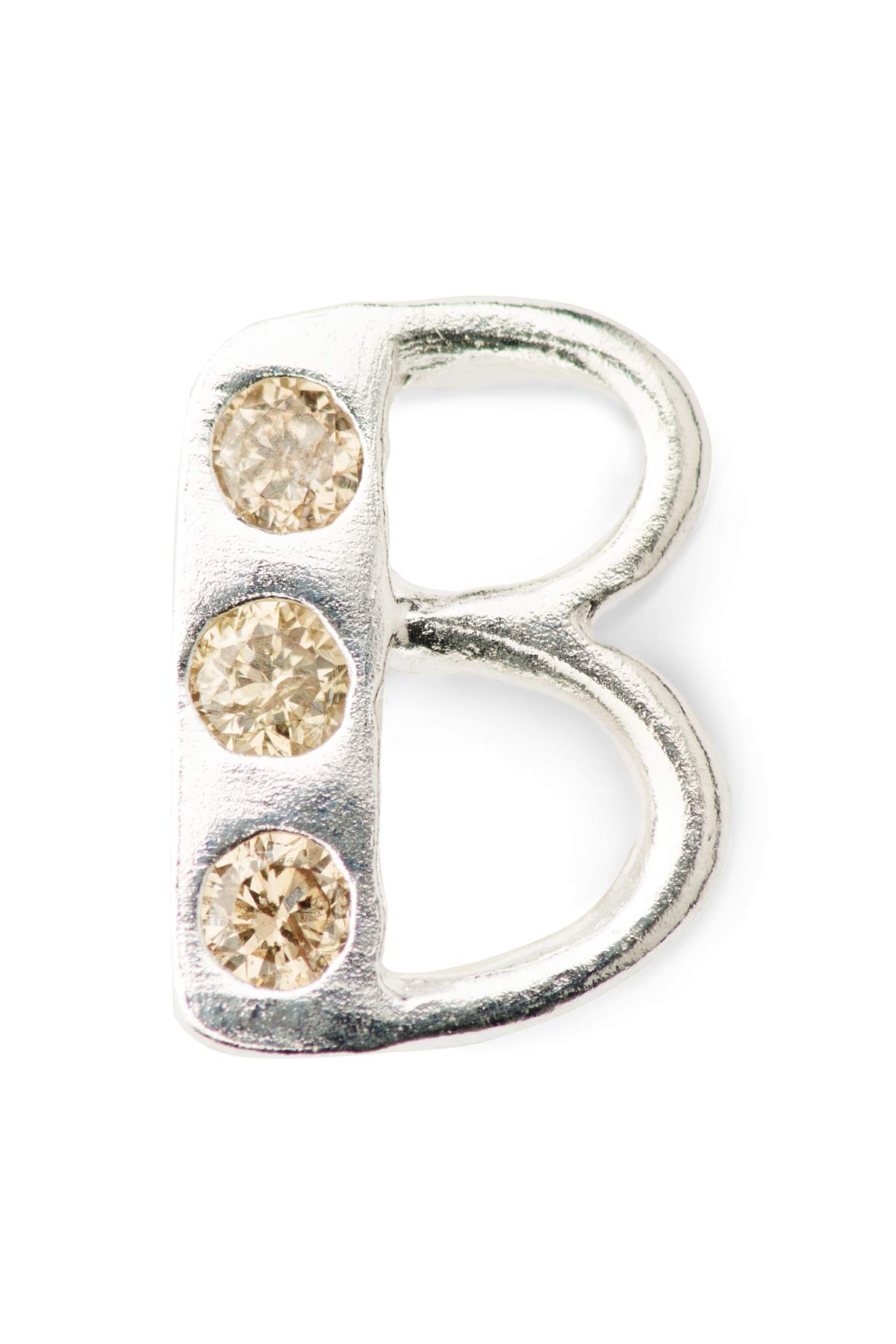 Diamond letter ear stud - Rabens Momento I Silver w/ Champaign diamond