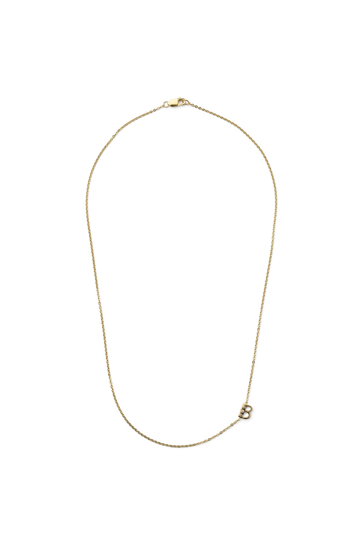 Diamond letter necklace - Rabens Momento I Gold w/ Champaign diamond 10 - Rabens Saloner