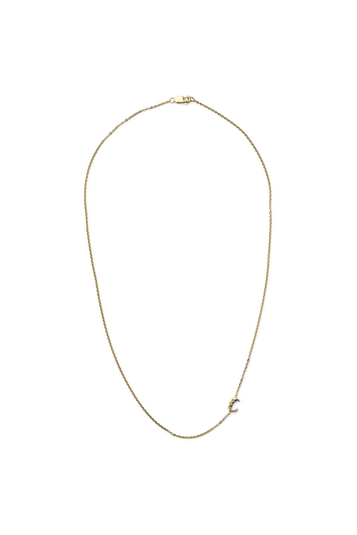 Diamond letter necklace - Rabens Momento I Gold w/ Champaign diamond 12 - Rabens Saloner