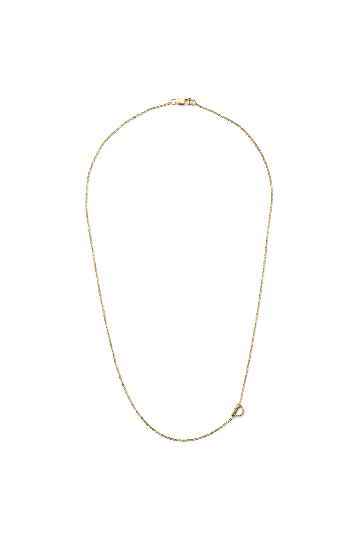 Diamond letter necklace - Rabens Momento I Gold w/ Champaign diamond 14 - Rabens Saloner