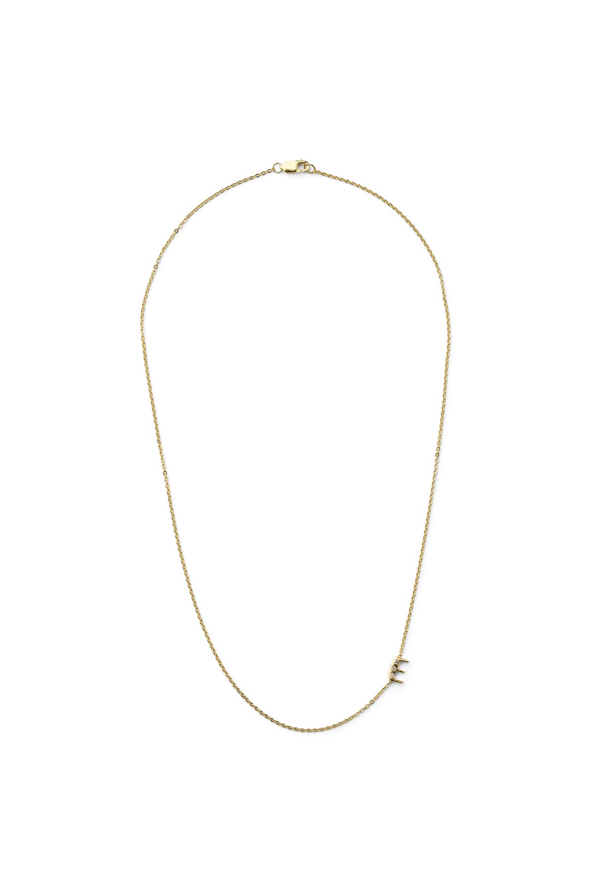 Diamond letter necklace - Rabens Momento I Gold w/ Champaign diamond 16 - Rabens Saloner