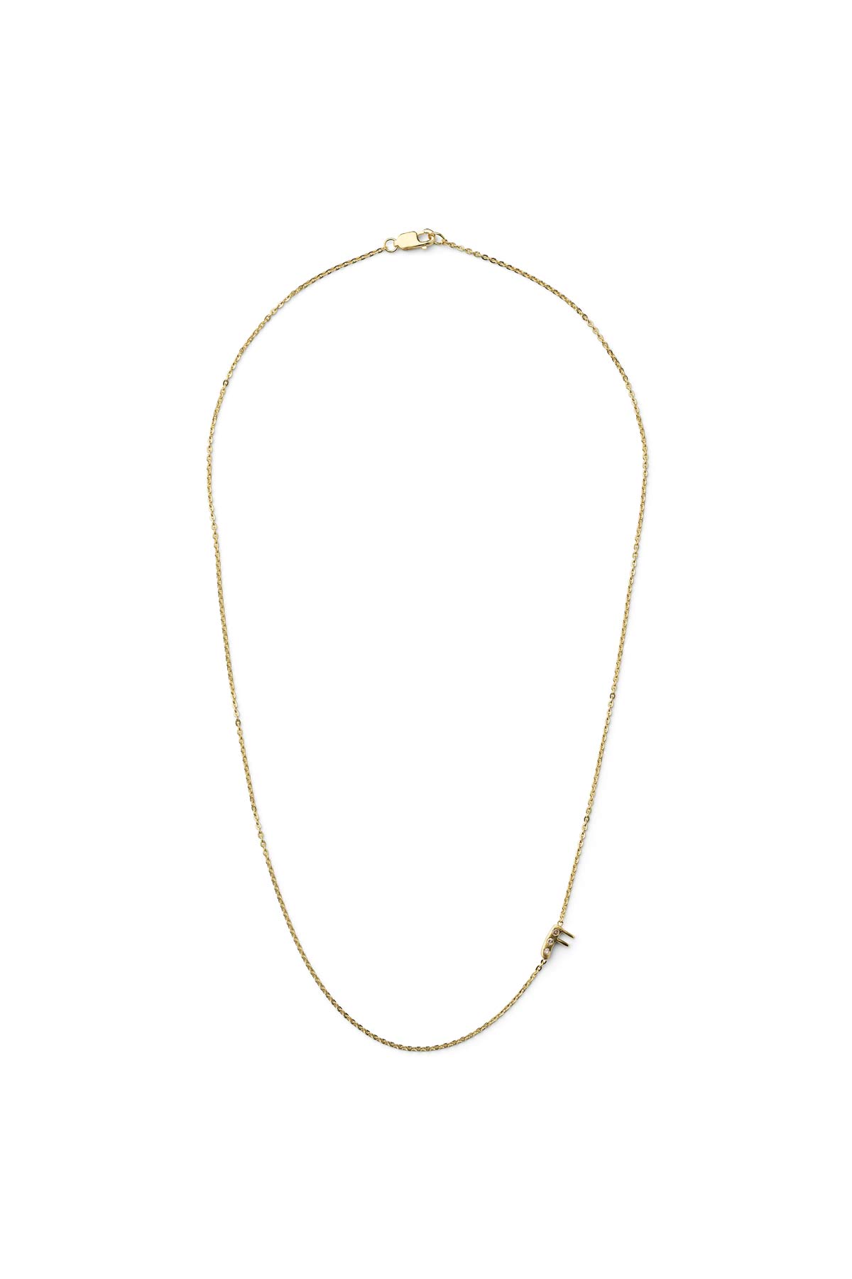 Diamond letter necklace - Rabens Momento I Gold w/ Champaign diamond 18 - Rabens Saloner