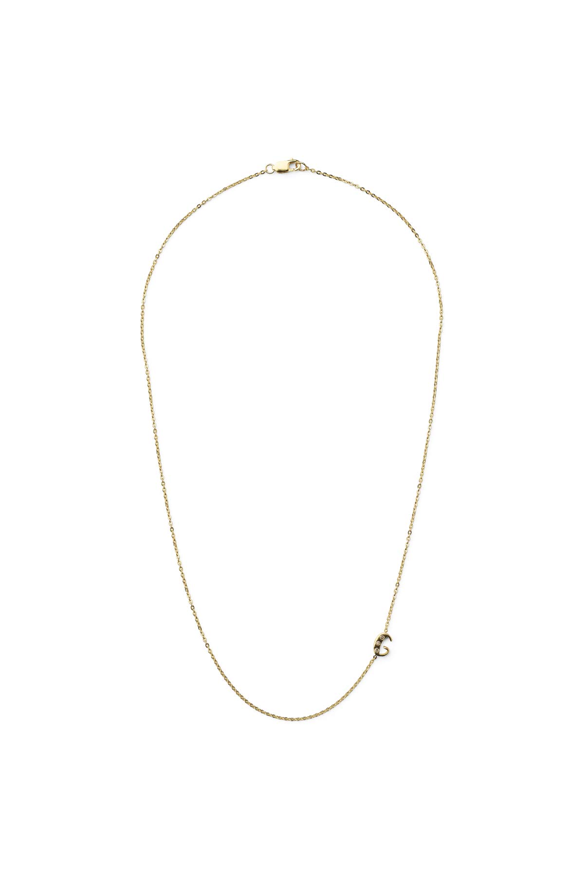 Diamond letter necklace - Rabens Momento I Gold w/ Champaign diamond 20 - Rabens Saloner