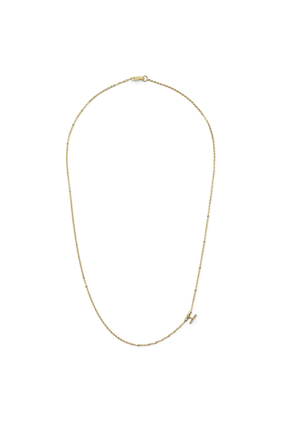Diamond letter necklace - Rabens Momento I Gold w/ Champaign diamond 22 - Rabens Saloner