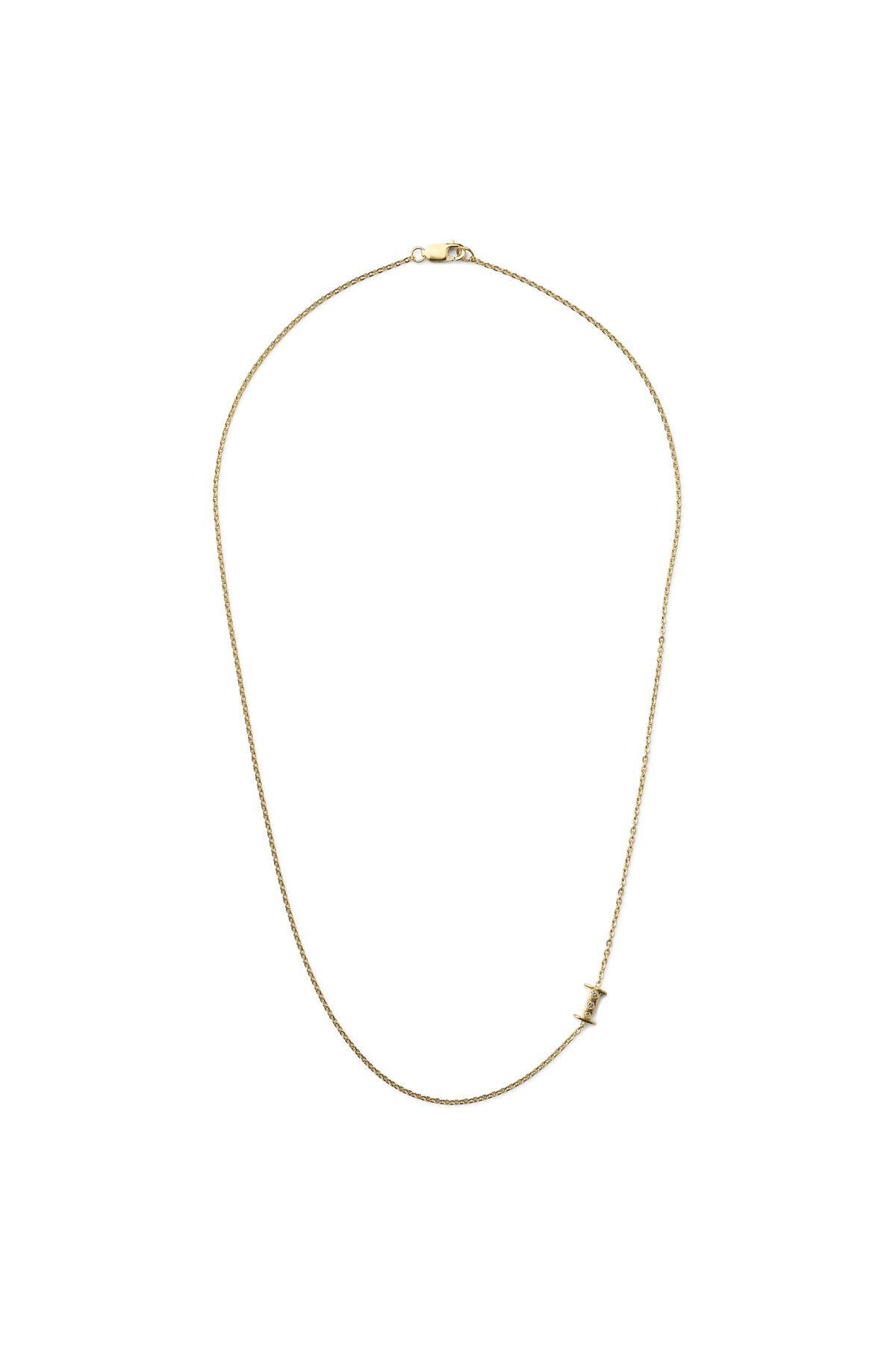 Diamond letter necklace - Rabens Momento I Gold w/ Champaign diamond 24 - Rabens Saloner