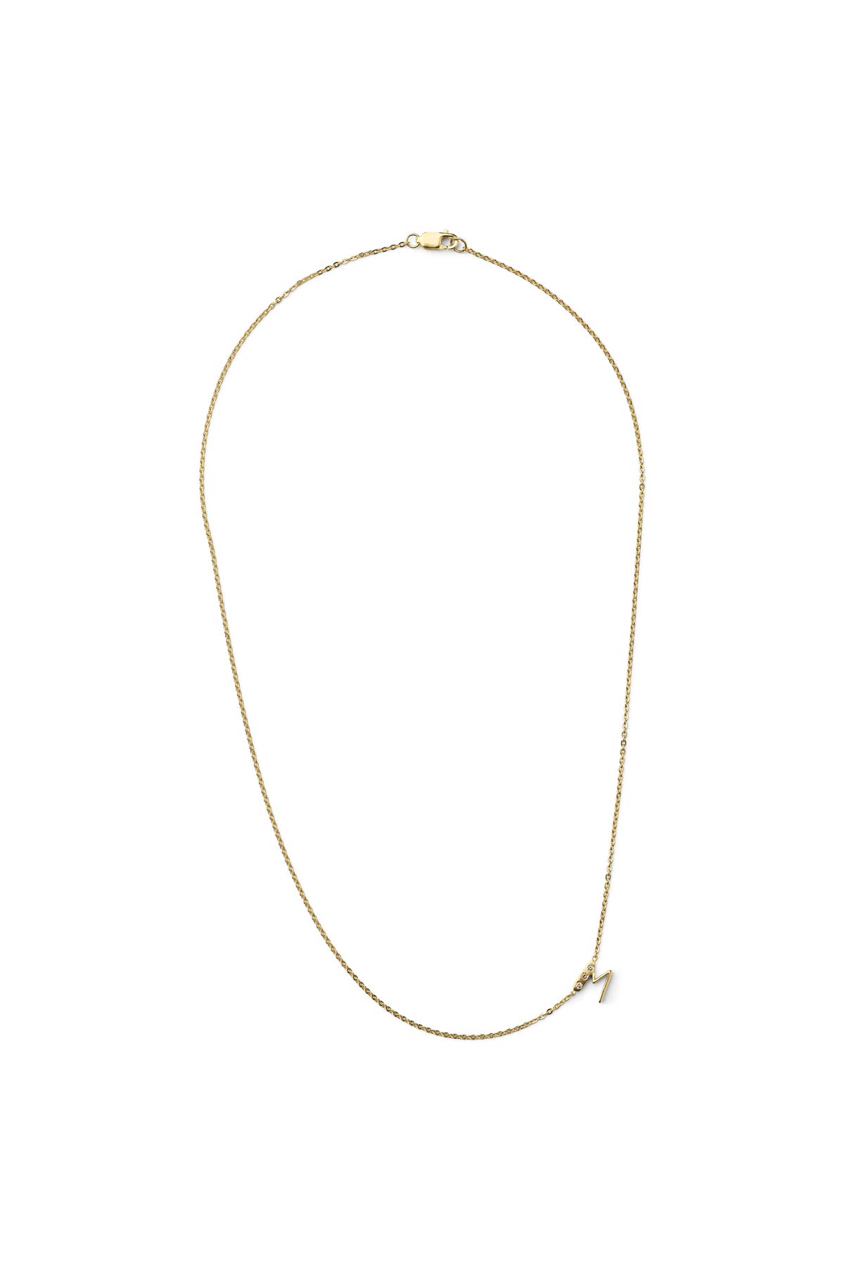 Diamond letter necklace - Rabens Momento I Gold w/ Champaign diamond 4 - Rabens Saloner