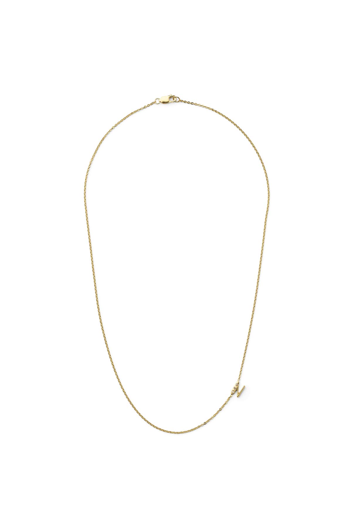 Diamond letter necklace - Rabens Momento I Gold w/ Champagne diamond