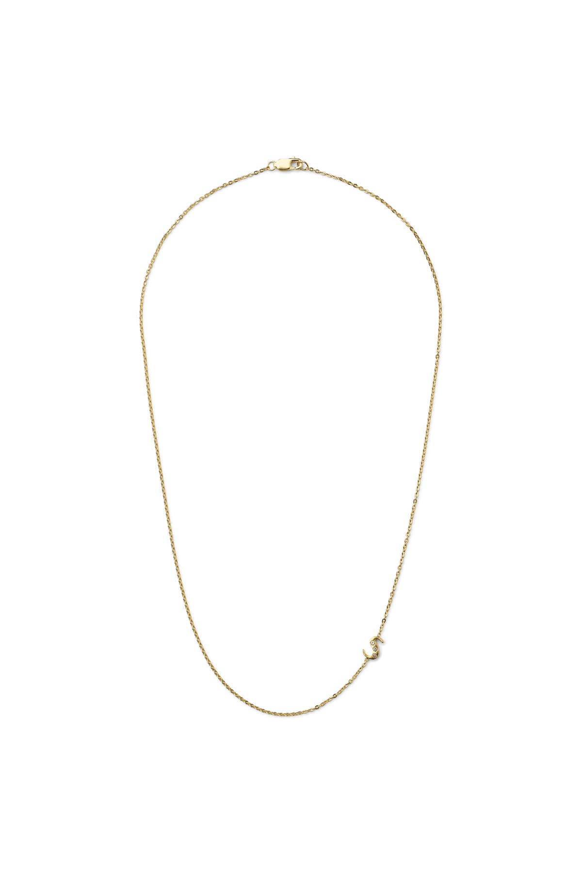 Diamond letter necklace - Rabens Momento I Gold w/ Champaign diamond 2 - Rabens Saloner