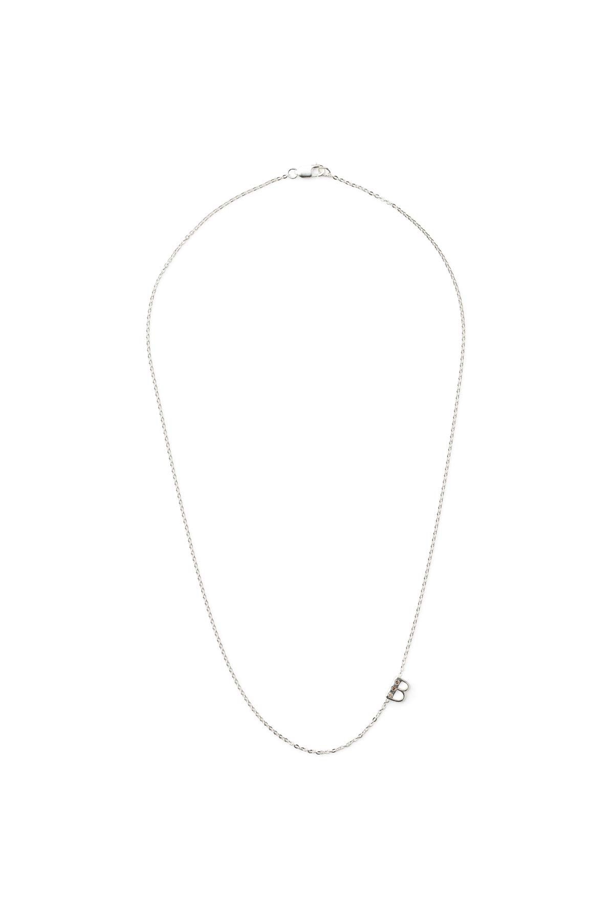 Diamond letter necklace - Rabens Momento I Silver w/ Champaign diamond 11 - Rabens Saloner