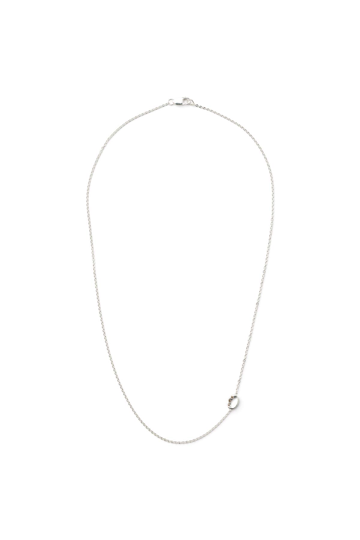 Diamond letter necklace - Rabens Momento I Silver w/ Champagne diamond