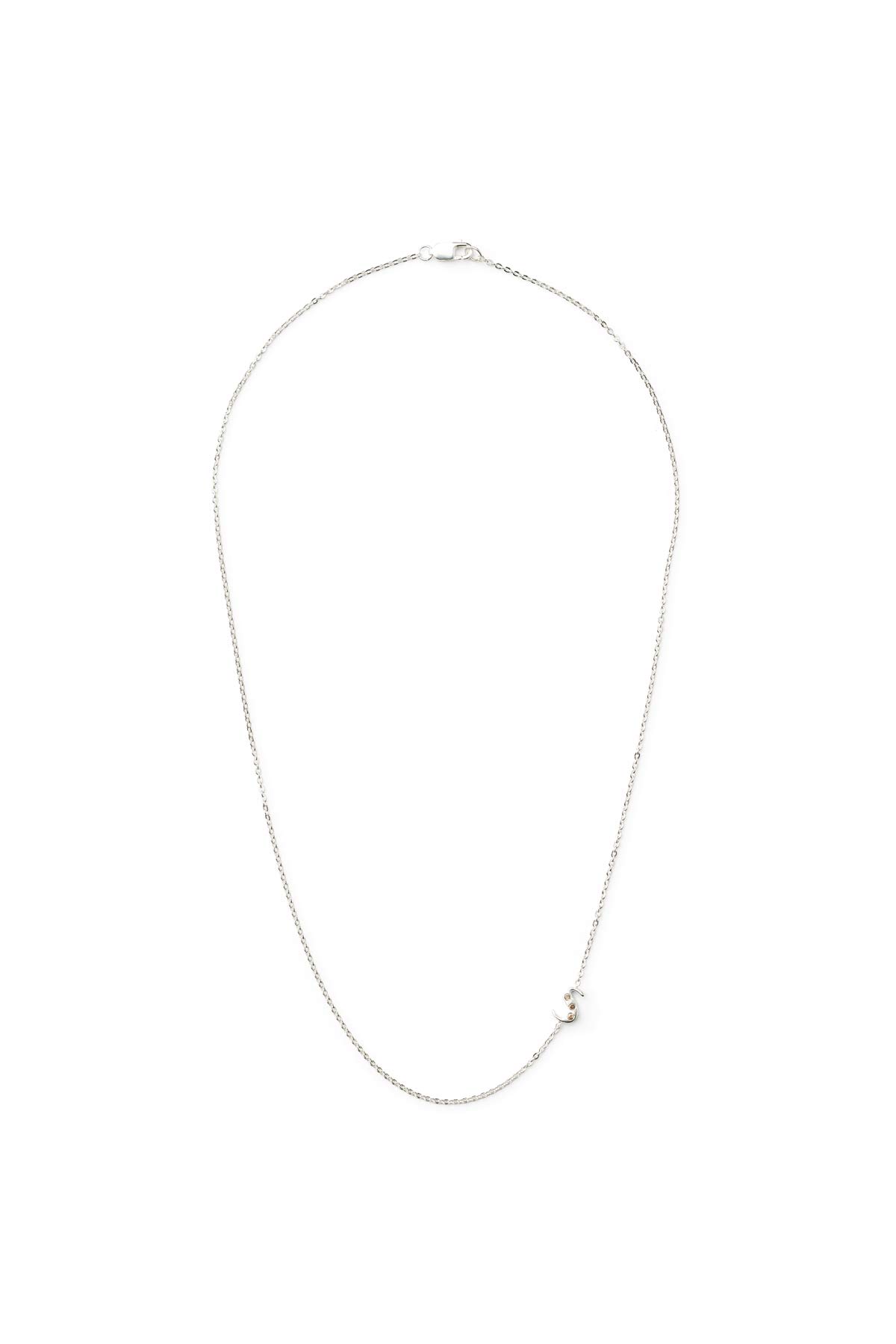 Diamond letter necklace - Rabens Momento I Silver w/ Champaign diamond 2 - Rabens Saloner