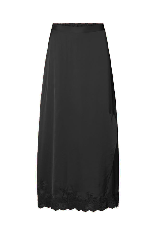 Lamim - Solid lacey skirt I Black 1 - Rabens Saloner