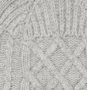 Baze - Patchwork knit cropped sweater I Light grey melange Light grey melange XS 4 - Rabens Saloner