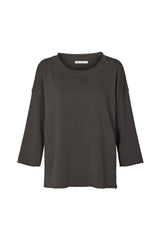 Light stretch 3/4 sleeve top - Dena I Faded black Faded black XS/S 3 - Rabens Saloner