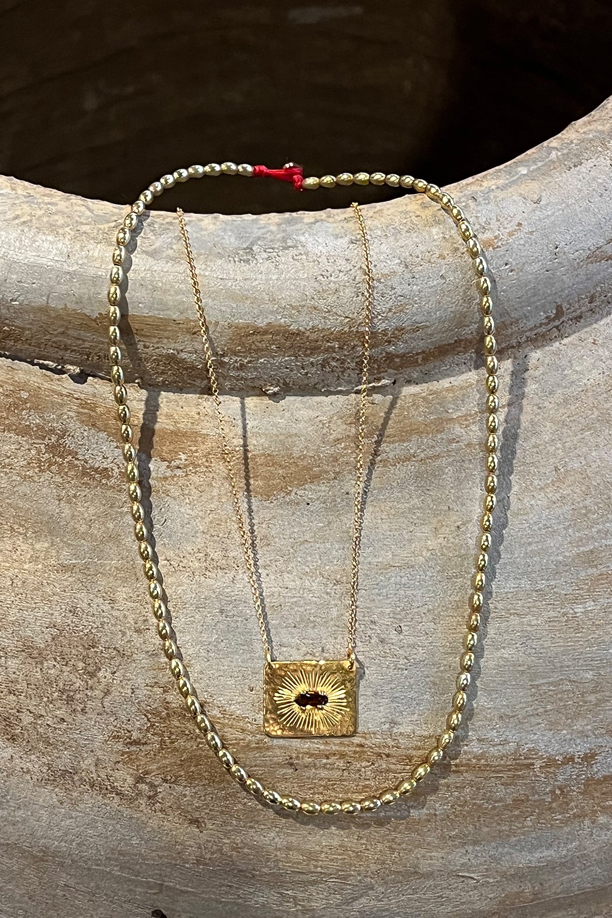 Rice Bead Necklace - Nafsu I Gold 4 - Rabens Saloner