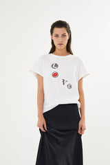 Ambla - Love patch t-shirt I Chalk    1 - Rabens Saloner