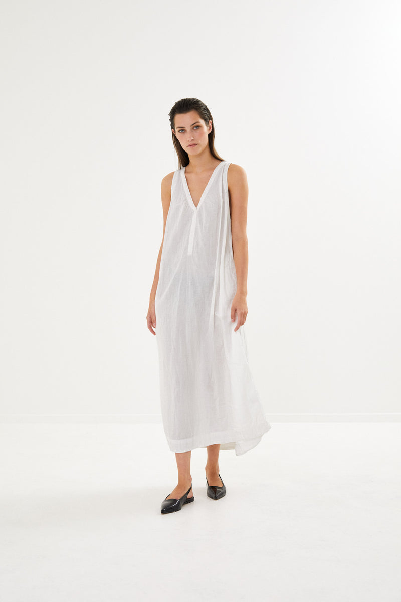 Lizza - Cotton double tank dress I White    1 - Rabens Saloner