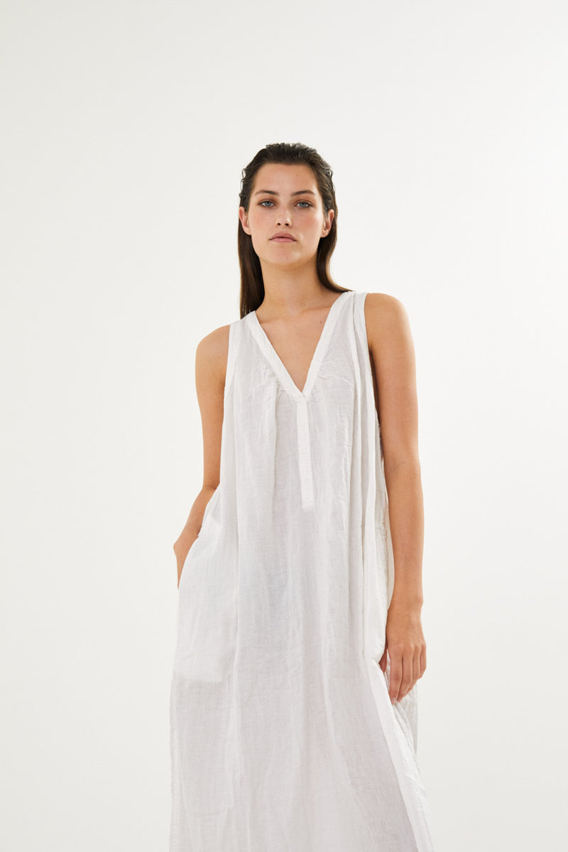 Lizza - Cotton double tank dress I White    2 - Rabens Saloner