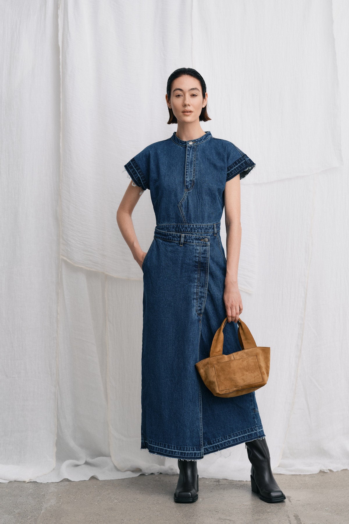 Shalom - Heavy suede mini bag I Whiskey 7 - Rabens Saloner