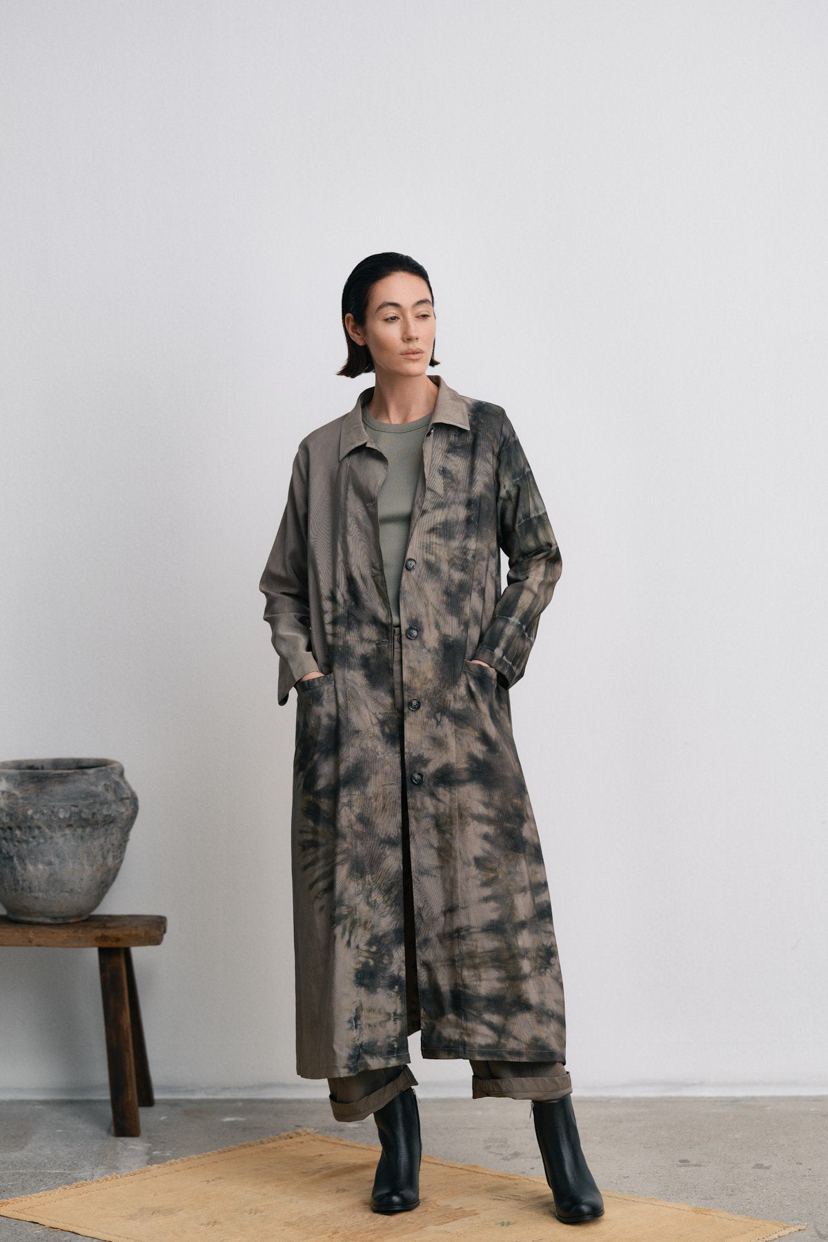 Celine - Lava long coat I Grey green combo 8 - Rabens Saloner