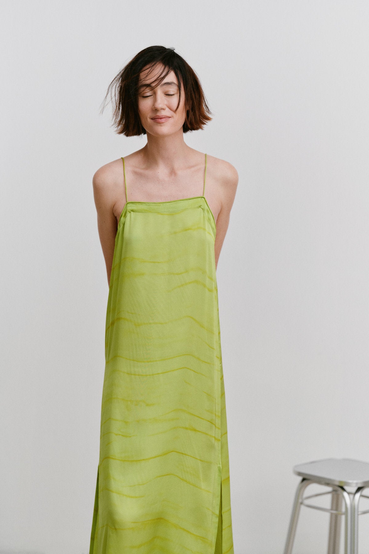 Laurentine - Chartreuse camisole dress I Chartreuse 3 - Rabens Saloner