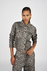 Aleksandra - Leopard print short jacket I Snow leopard    1 - Rabens Saloner